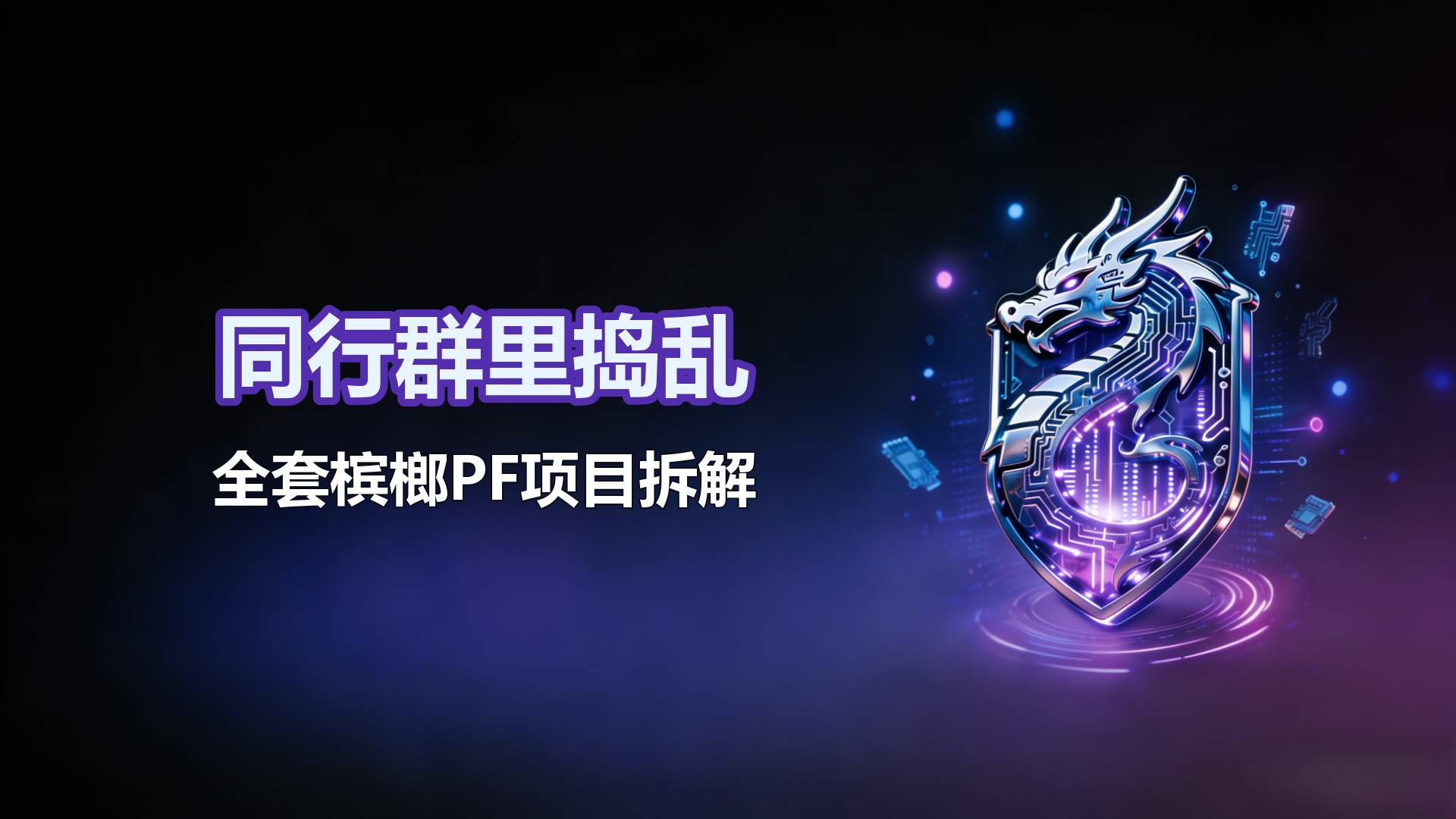 3.30-同行群里捣乱-全套槟榔PF项目拆解