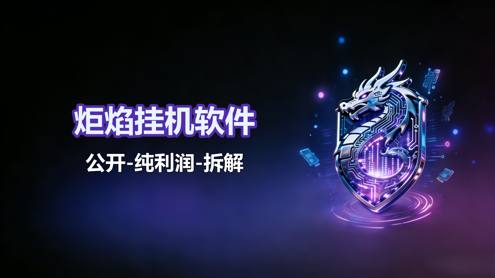 炬焰挂机软件公开-纯利润