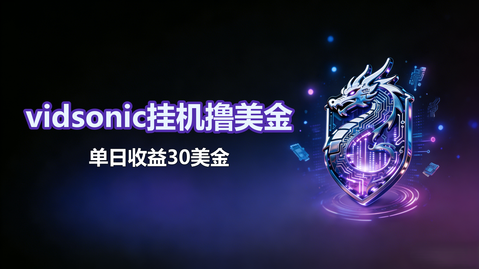 vidsonic挂机撸美金-单日收益30美金