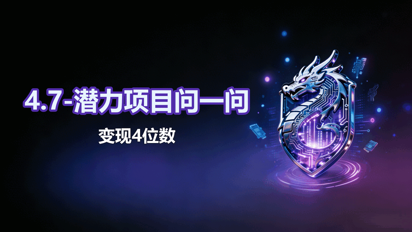 4.7-潜力项目问一问，变现4位数